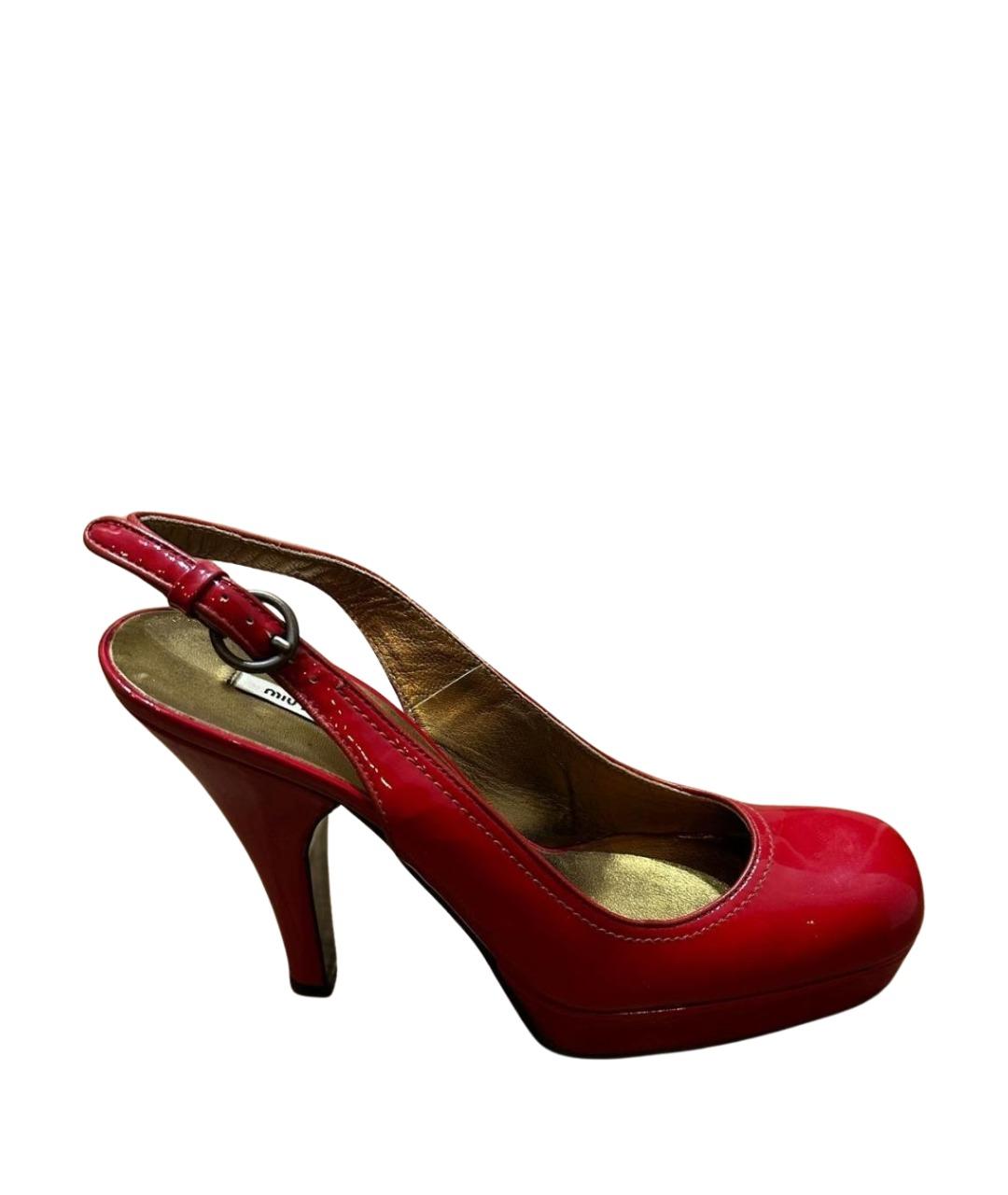 MIU MIU Красные туфли из лакированной кожи, фото 1