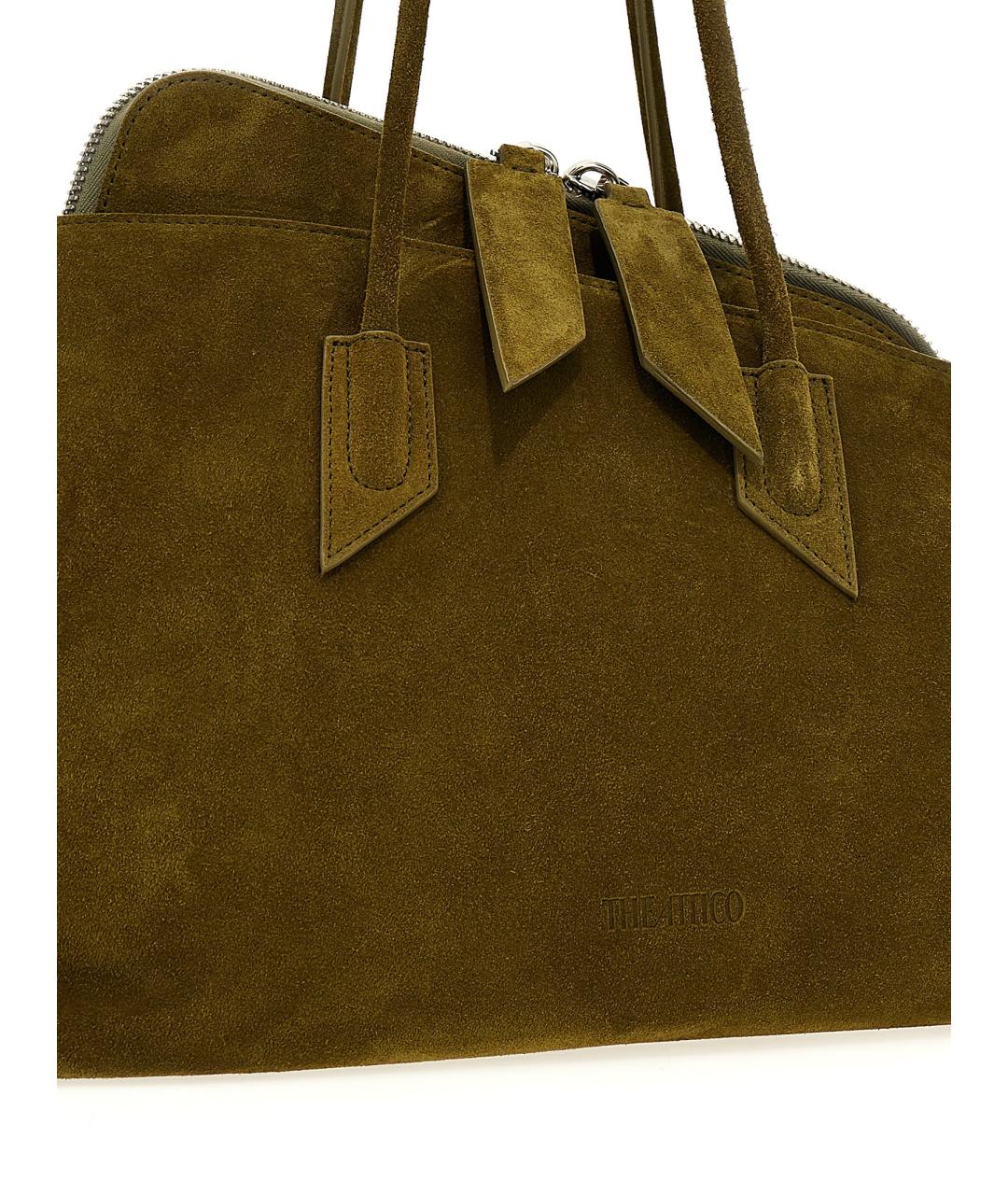 THE ATTICO Зеленая замшевая сумка тоут, фото 3