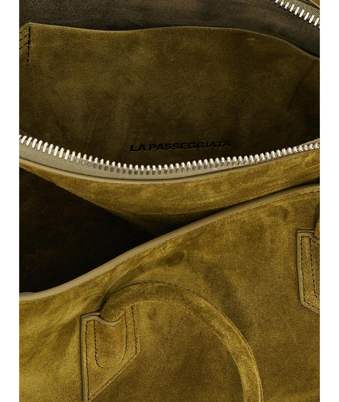 THE ATTICO Зеленая замшевая сумка тоут, фото 4