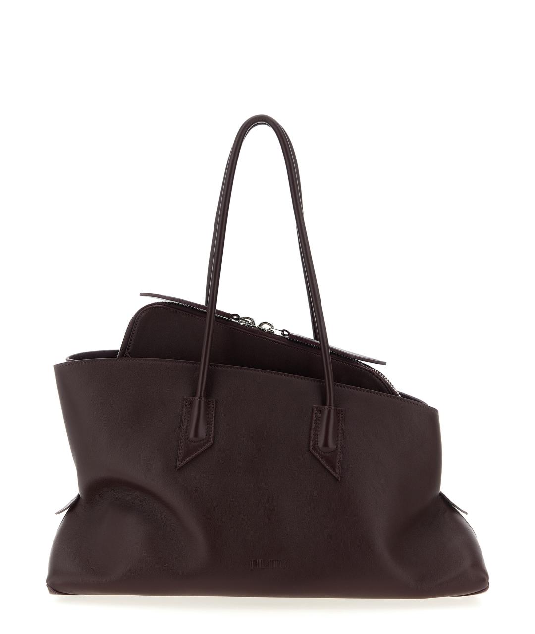 THE ATTICO Бордовая кожаная сумка тоут, фото 1