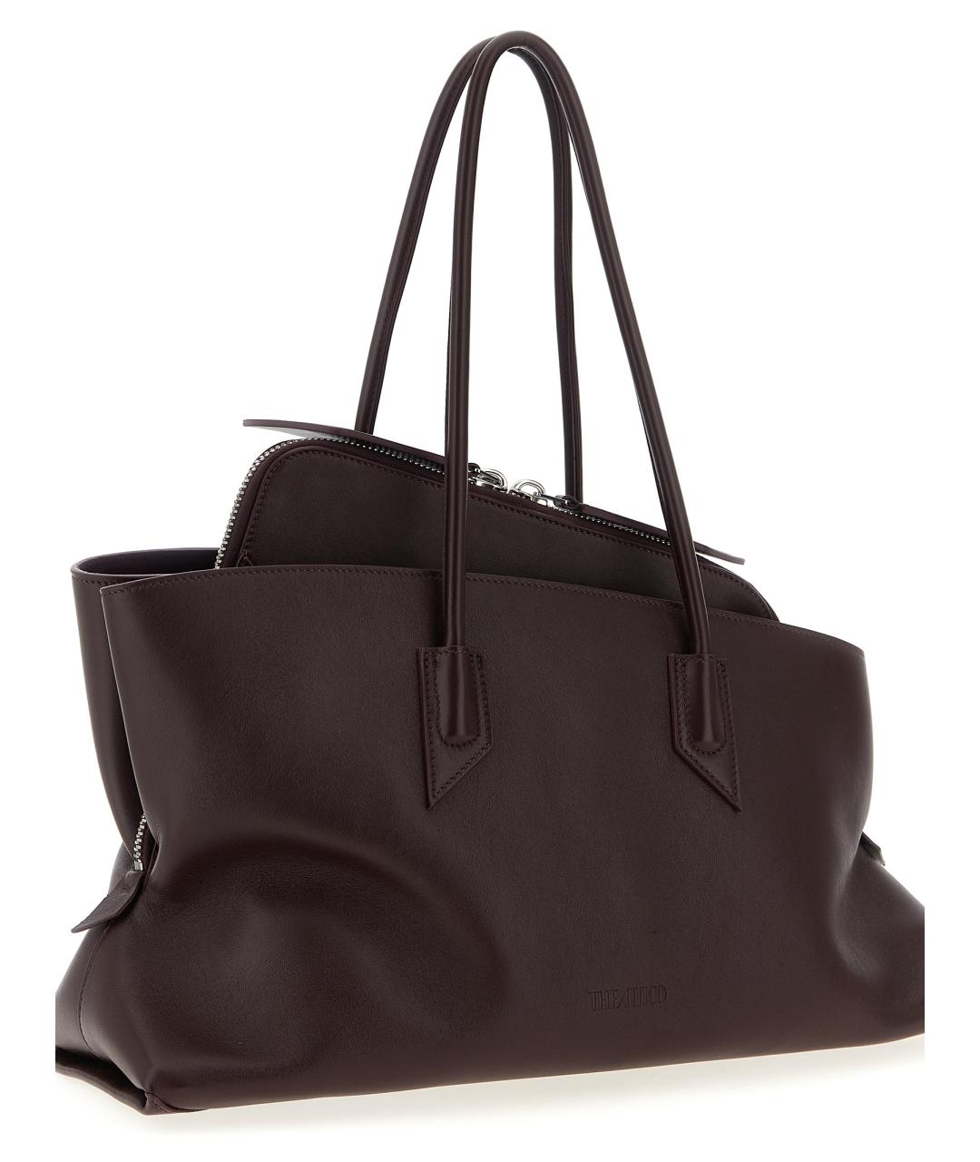 THE ATTICO Бордовая кожаная сумка тоут, фото 3