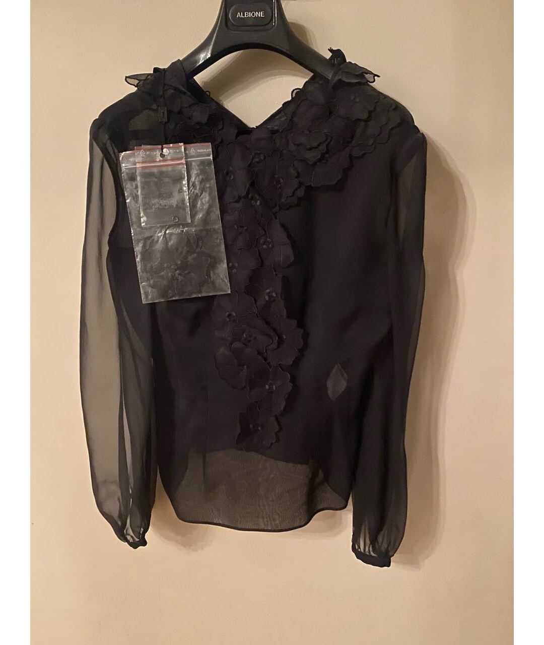 YVES SAINT LAURENT VINTAGE Черная шелковая рубашка, фото 6