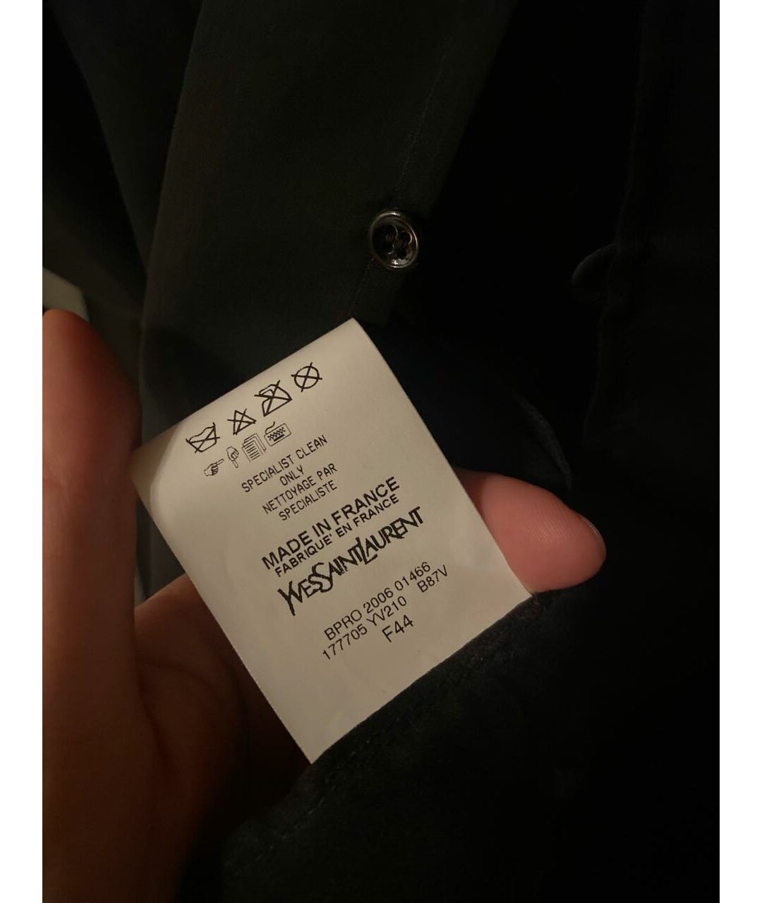 YVES SAINT LAURENT VINTAGE Черная шелковая рубашка, фото 5