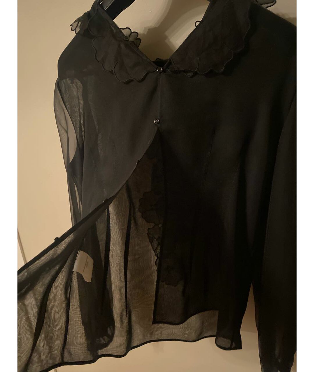 YVES SAINT LAURENT VINTAGE Черная шелковая рубашка, фото 4