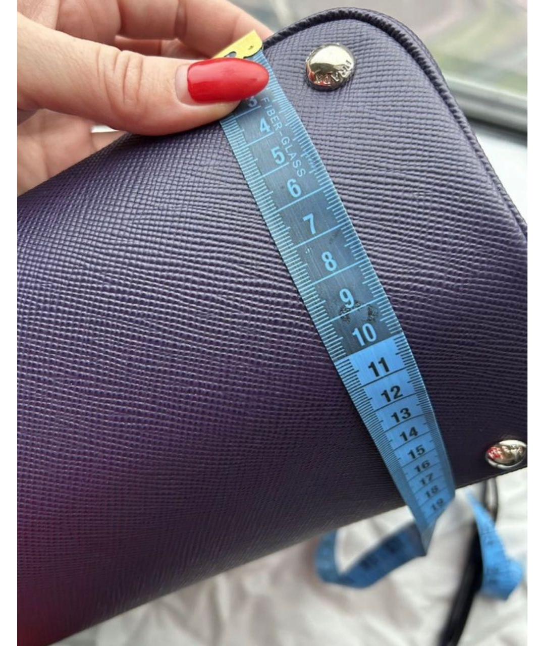 PRADA Фиолетовая кожаная сумка с короткими ручками, фото 7