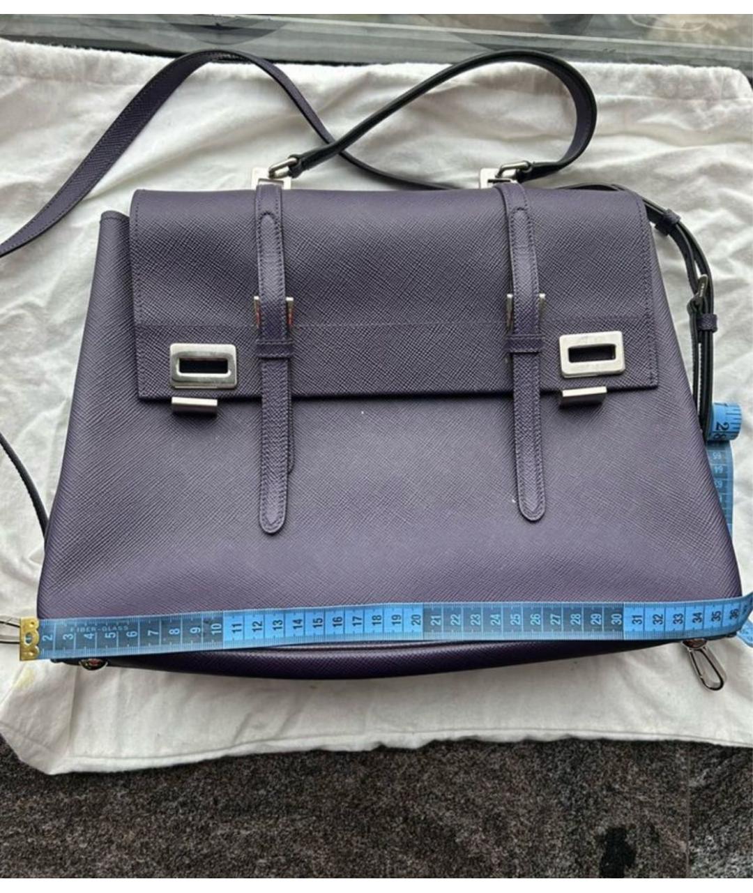 PRADA Фиолетовая кожаная сумка с короткими ручками, фото 6