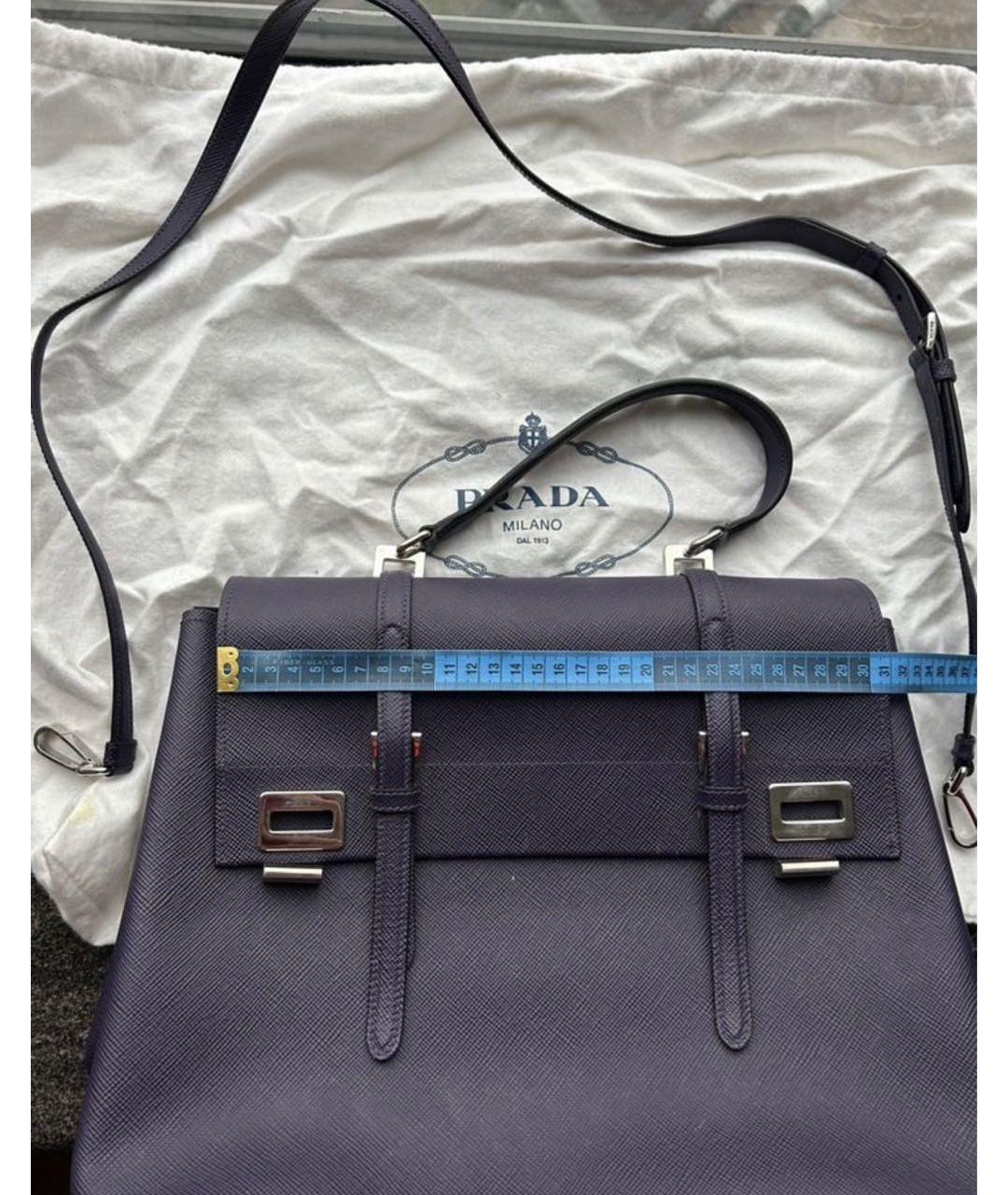 PRADA Фиолетовая кожаная сумка с короткими ручками, фото 5