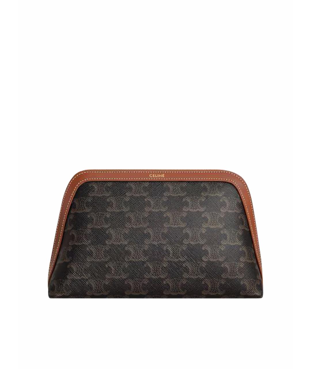 CELINE Коричневая кожаная косметичка, фото 1