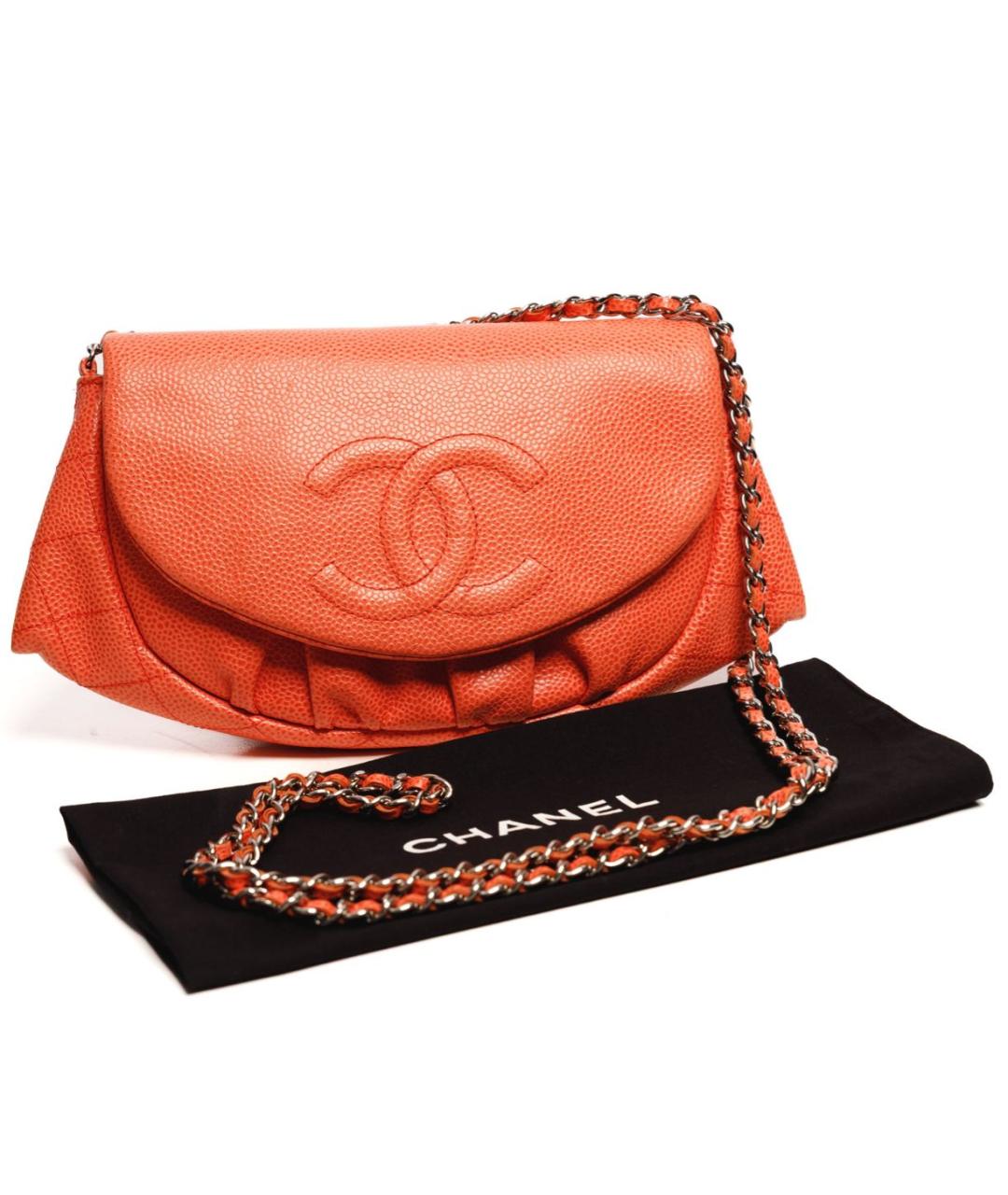 CHANEL Коралловая кожаная сумка через плечо, фото 8