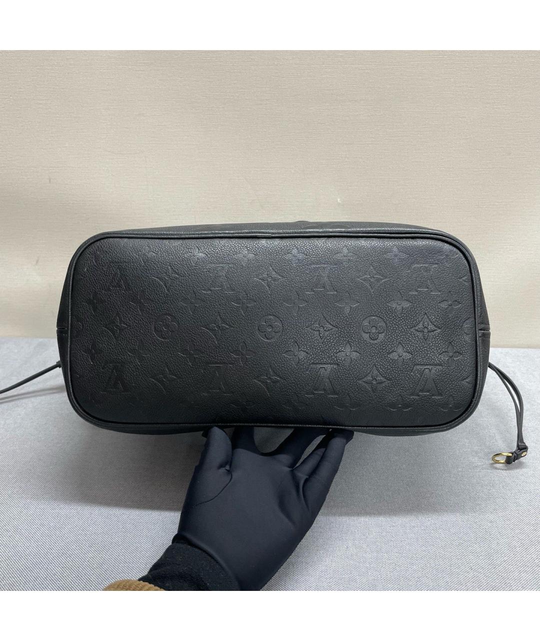 LOUIS VUITTON Черная кожаная сумка тоут, фото 5