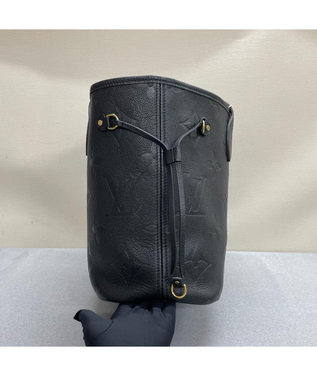 LOUIS VUITTON Черная кожаная сумка тоут, фото 3