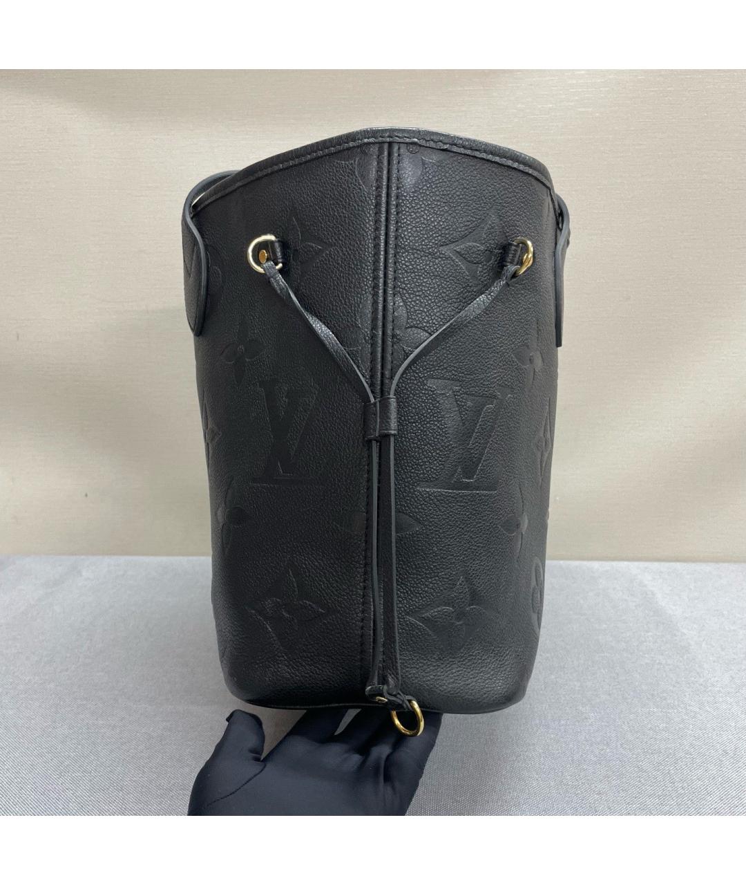 LOUIS VUITTON Черная кожаная сумка тоут, фото 4