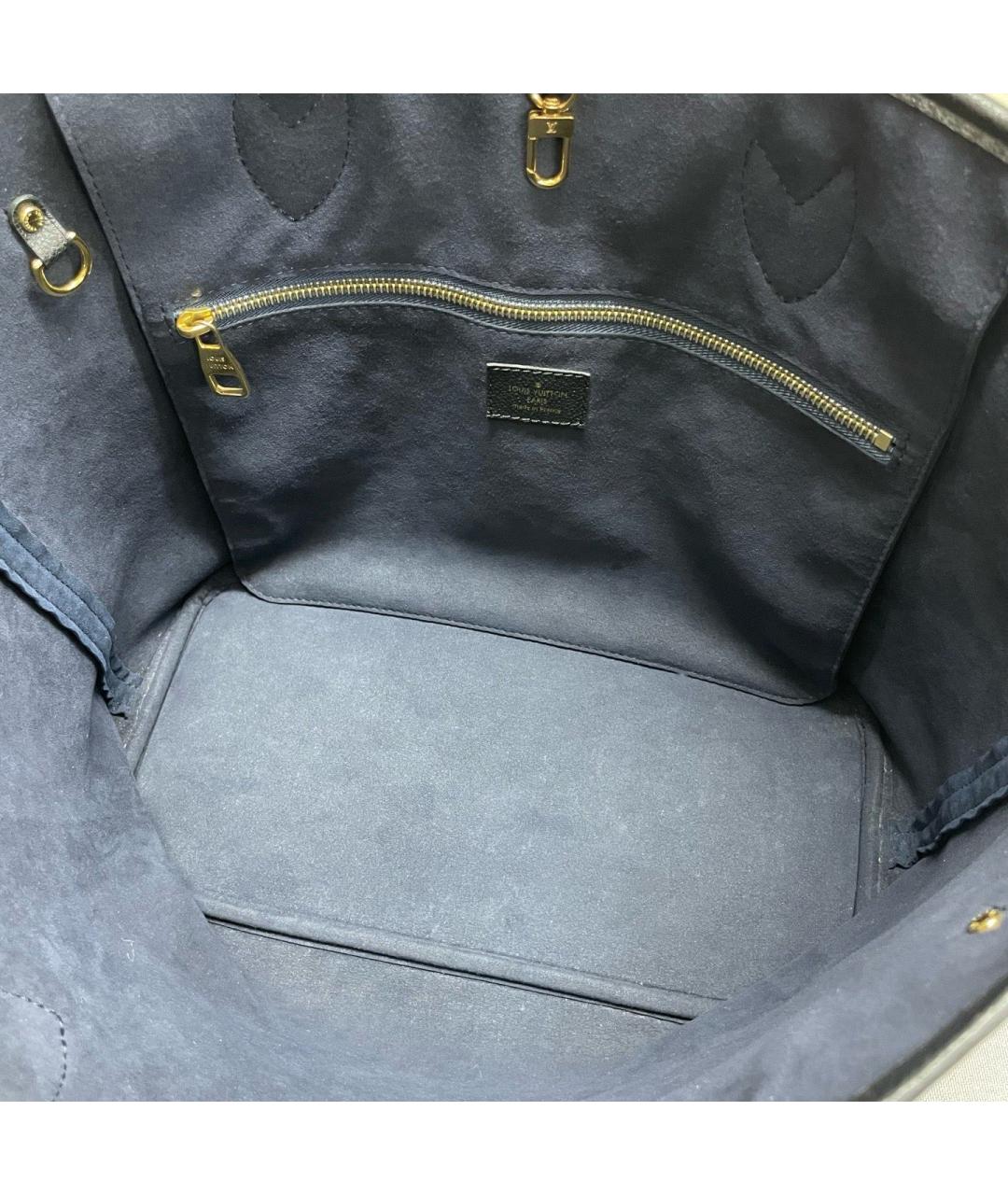 LOUIS VUITTON Черная кожаная сумка тоут, фото 7