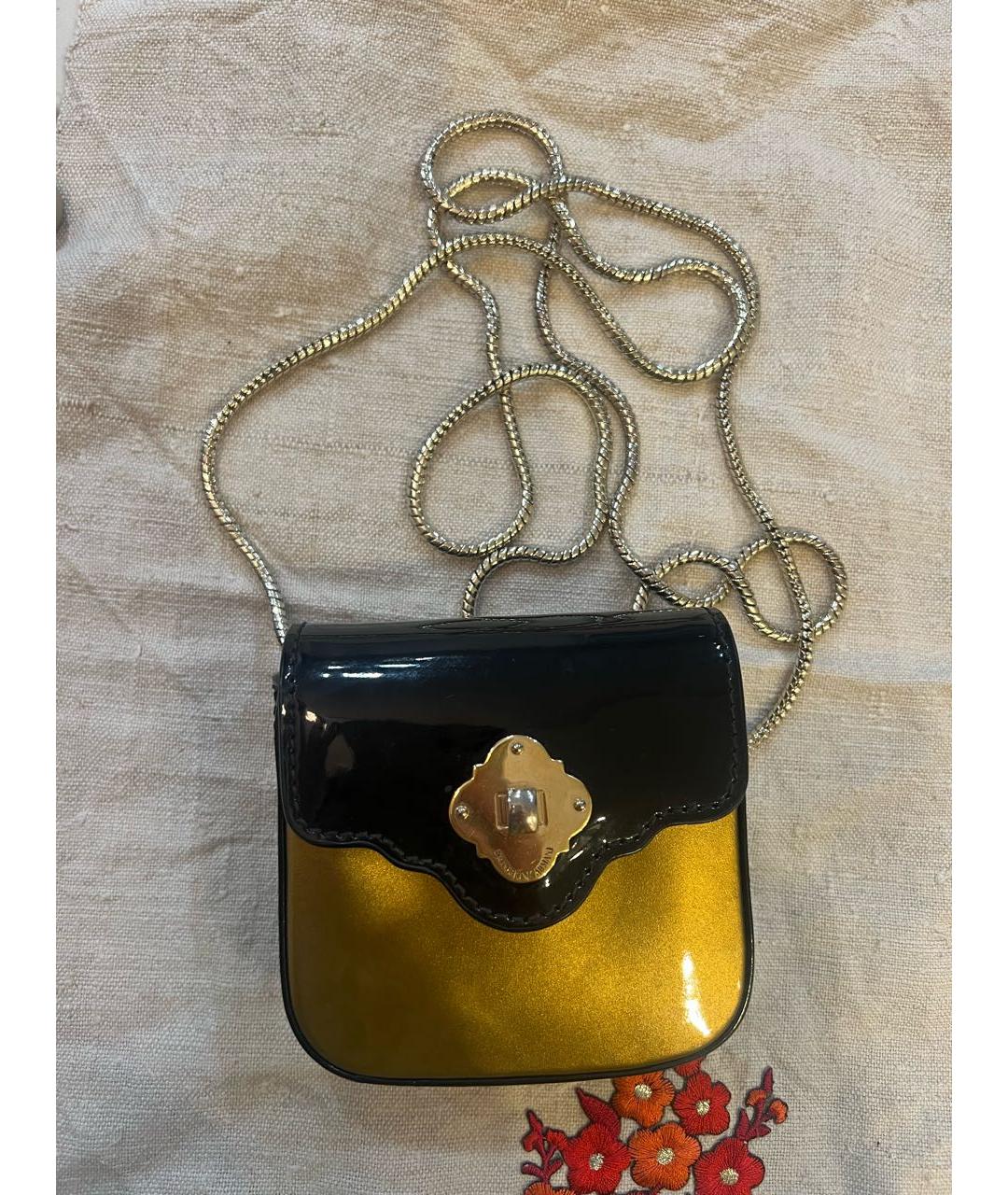 EMPORIO ARMANI Черная сумка через плечо из лакированной кожи, фото 7