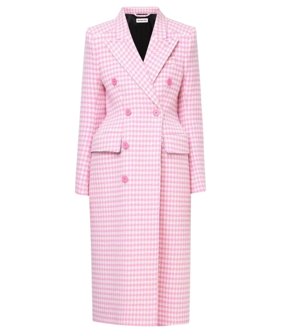 BALENCIAGA Розовое шерстяное пальто, фото 1