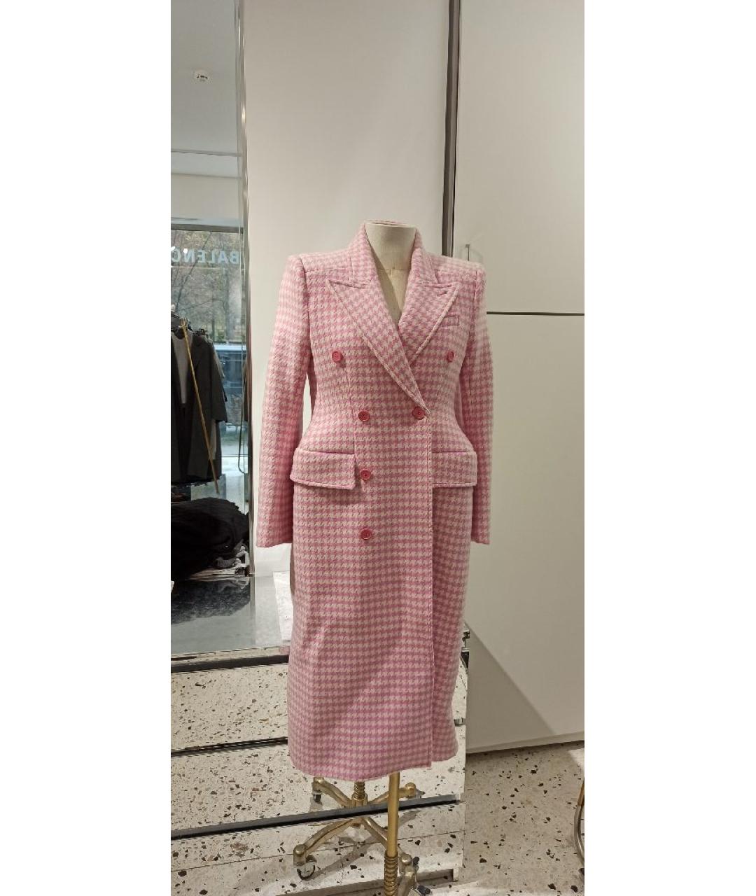 BALENCIAGA Розовое шерстяное пальто, фото 2