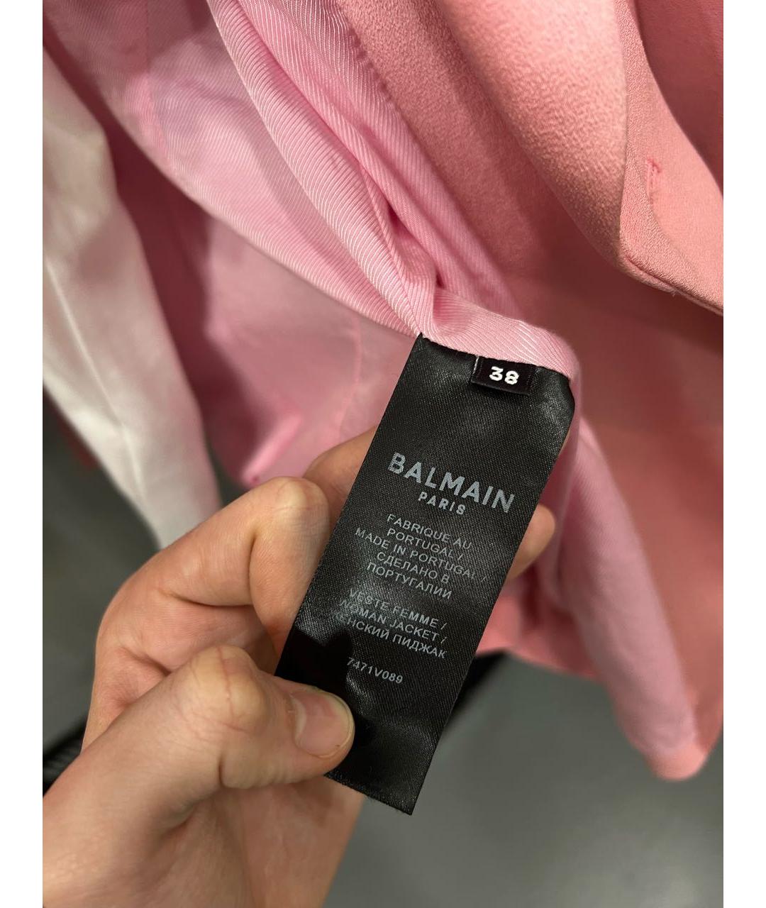 BALMAIN Коралловый хлопковый жакет/пиджак, фото 7