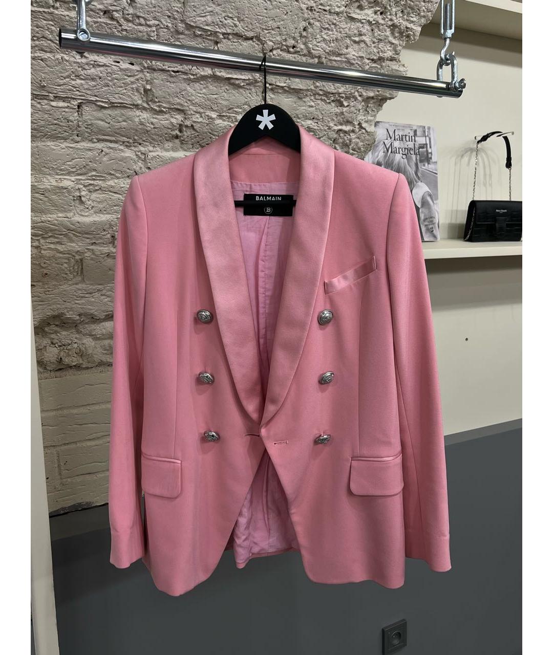 BALMAIN Коралловый хлопковый жакет/пиджак, фото 2