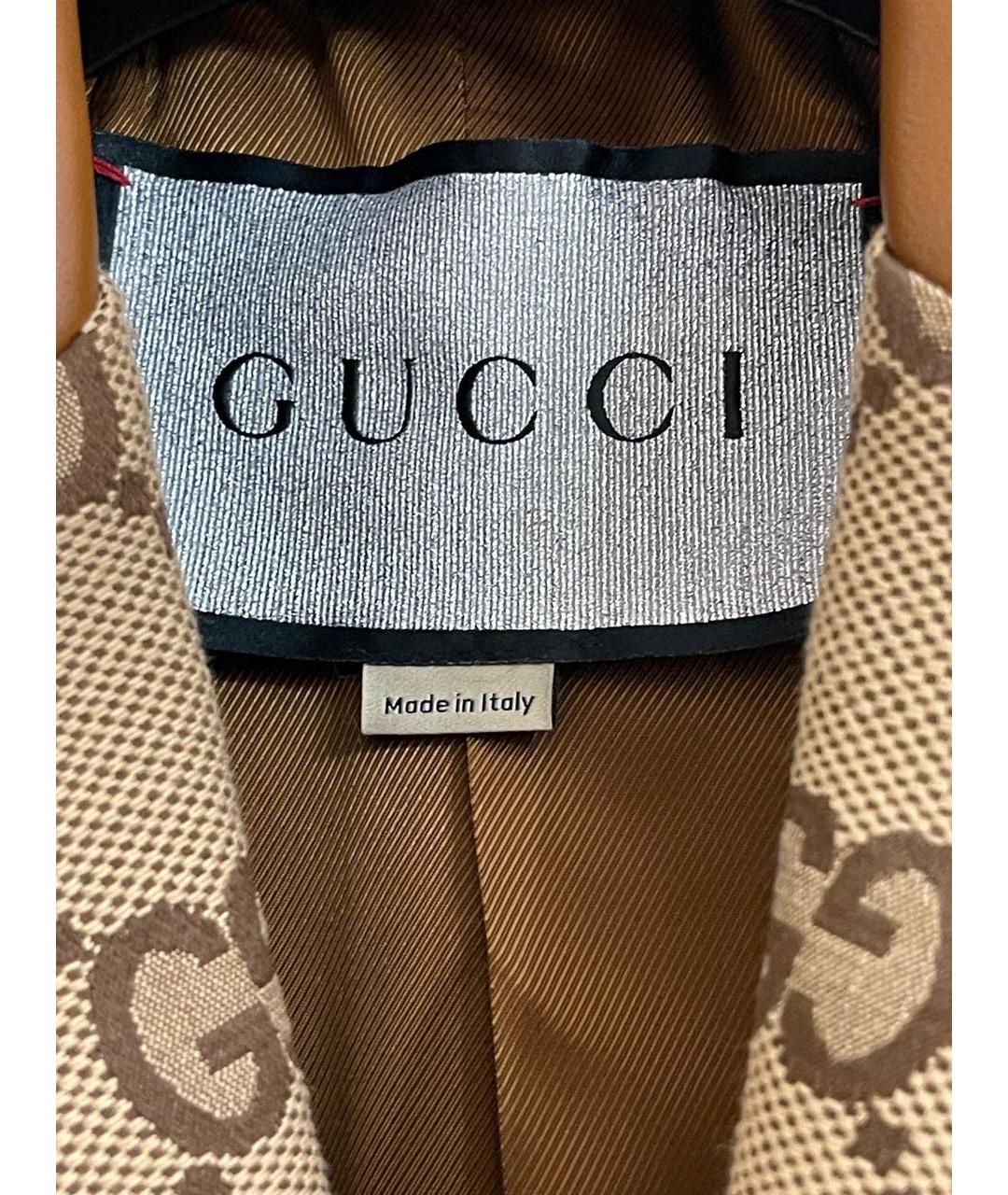 GUCCI Коричневый хлопковый жакет/пиджак, фото 3