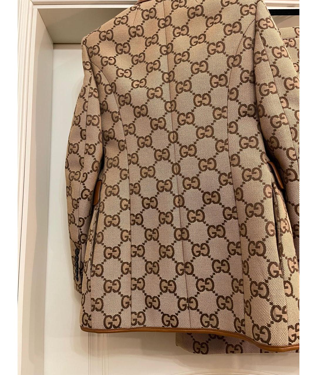 GUCCI Коричневый хлопковый жакет/пиджак, фото 2