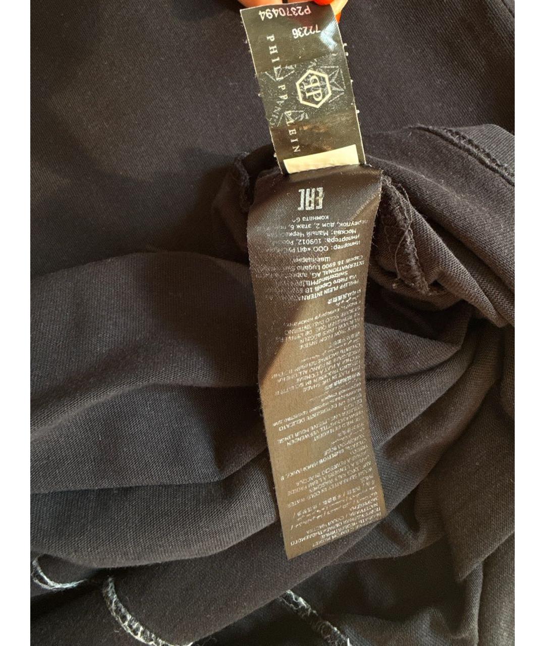 PHILIPP PLEIN Черная хлопковая футболка, фото 6