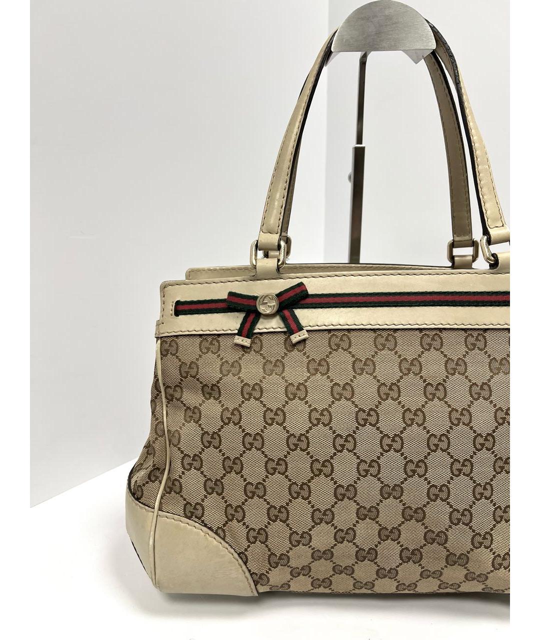 GUCCI Белая кожаная сумка с короткими ручками, фото 3