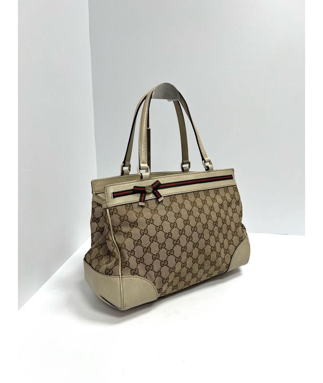 GUCCI Белая кожаная сумка с короткими ручками, фото 2