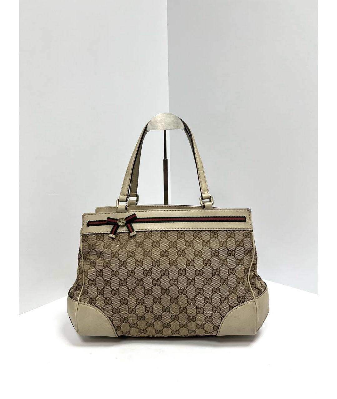 GUCCI Белая кожаная сумка с короткими ручками, фото 6