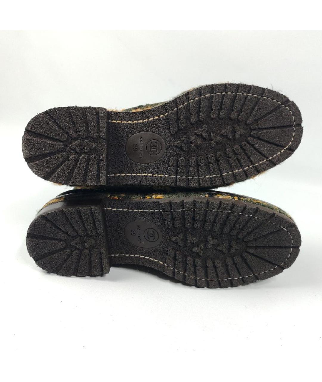 CHANEL Зеленые кожаные ботинки, фото 6