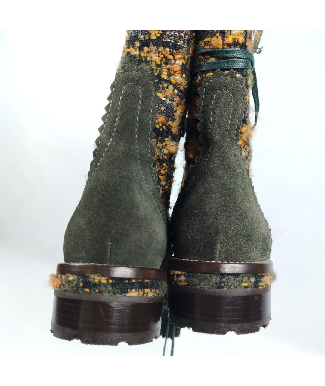 CHANEL Зеленые кожаные ботинки, фото 4