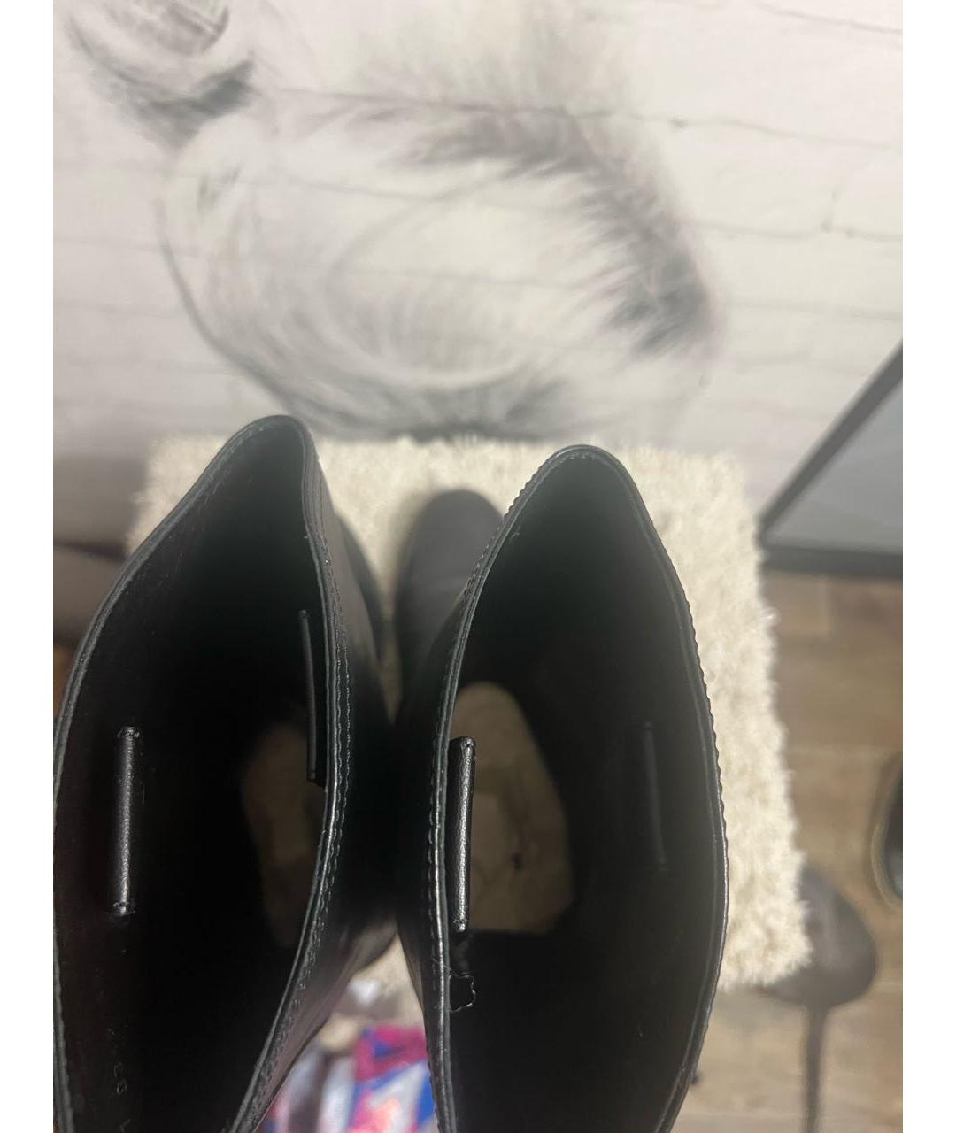CHRISTIAN DIOR Черные кожаные сапоги, фото 3