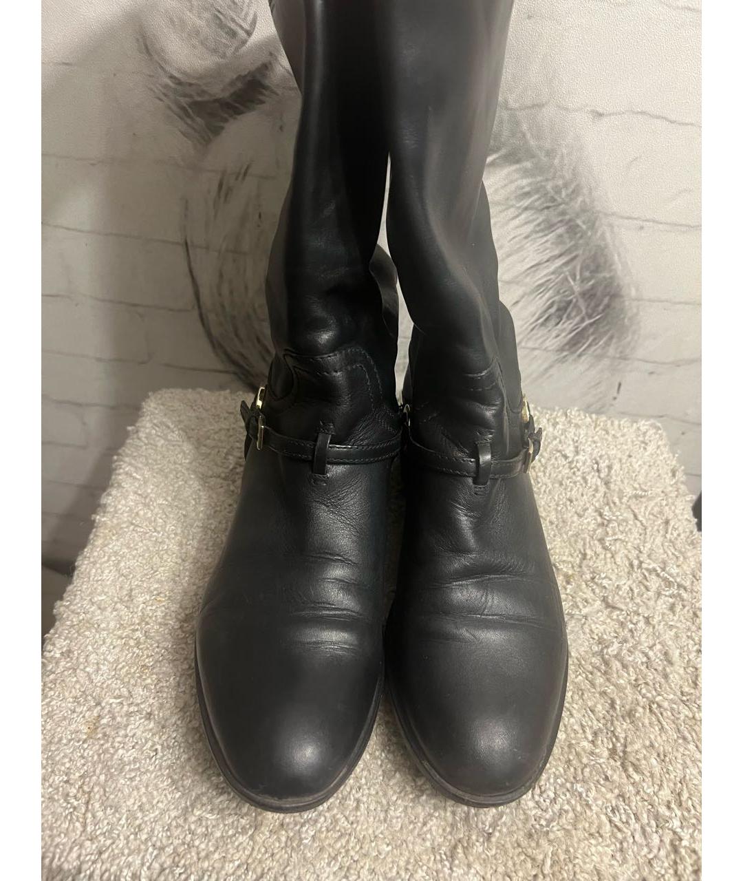 CHRISTIAN DIOR Черные кожаные сапоги, фото 2