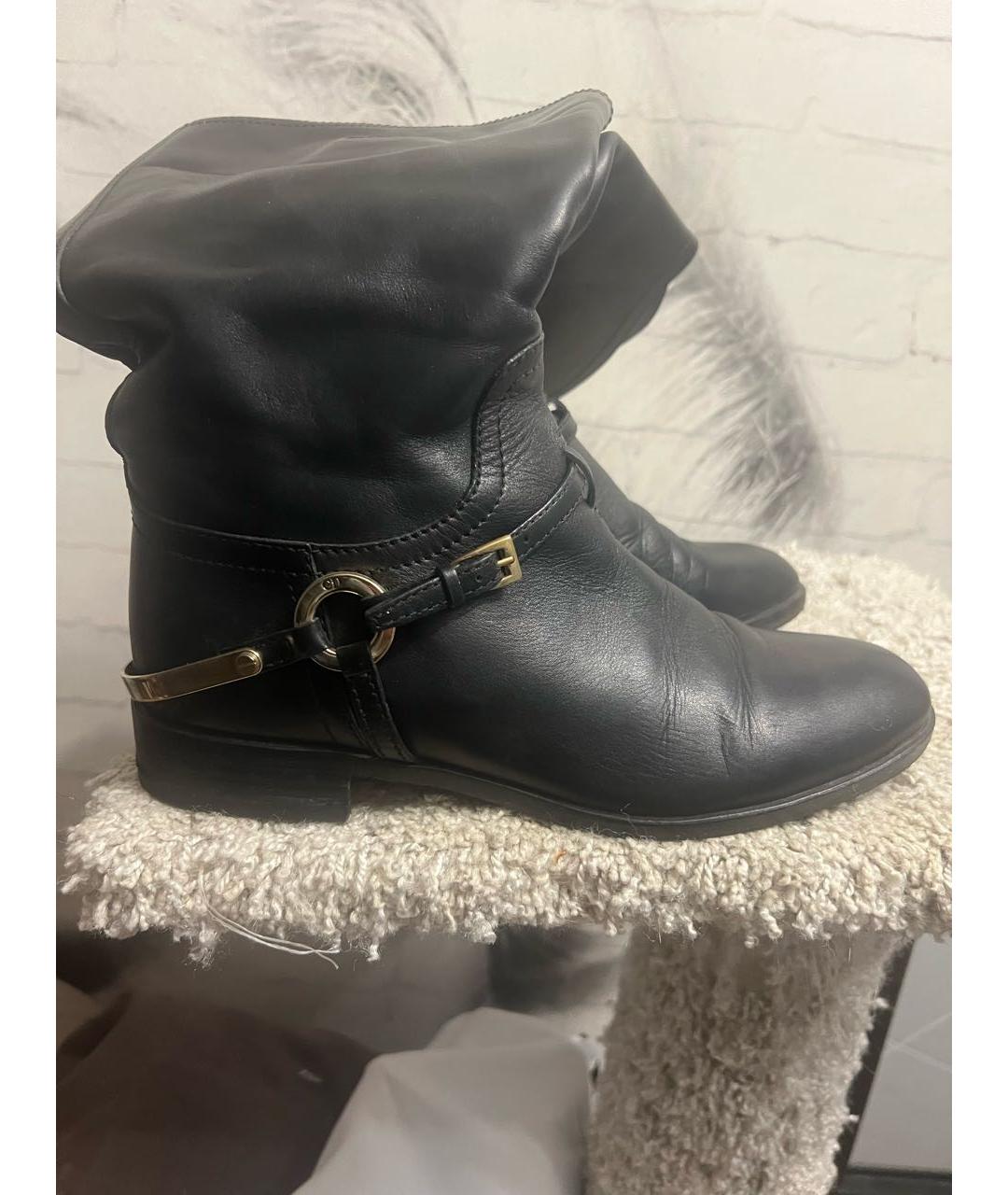 CHRISTIAN DIOR Черные кожаные сапоги, фото 5