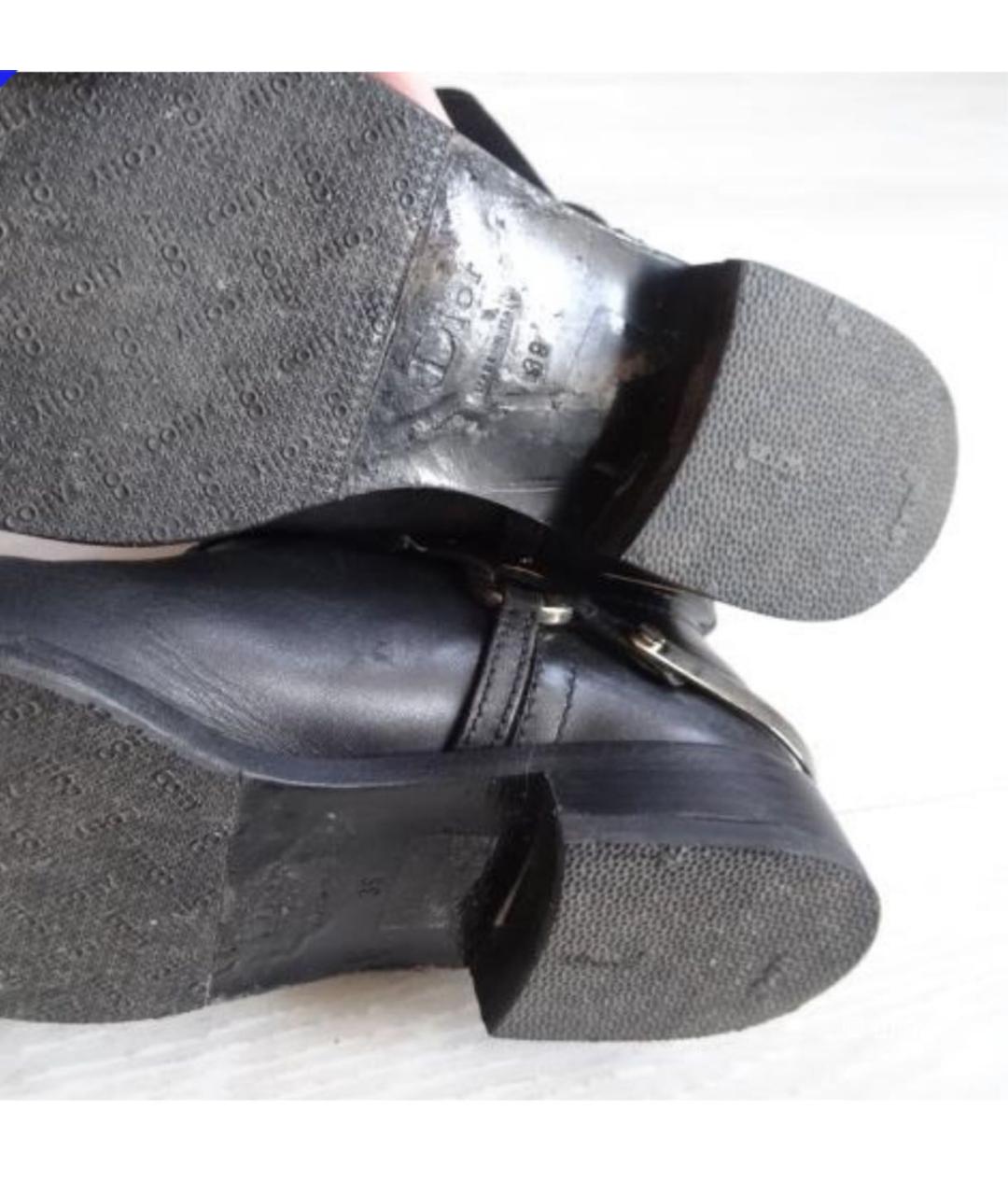 CHRISTIAN DIOR Черные кожаные сапоги, фото 6