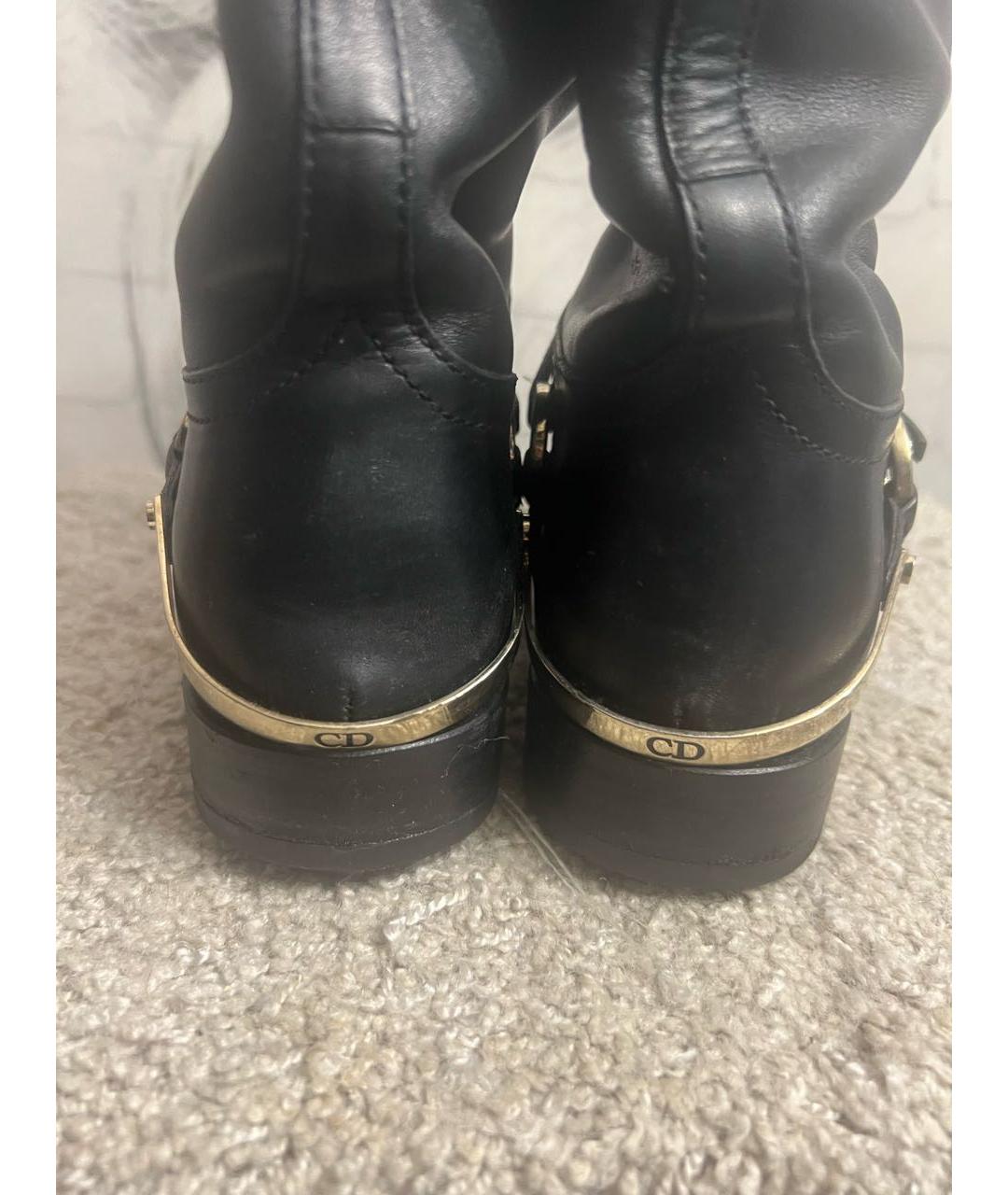 CHRISTIAN DIOR Черные кожаные сапоги, фото 4