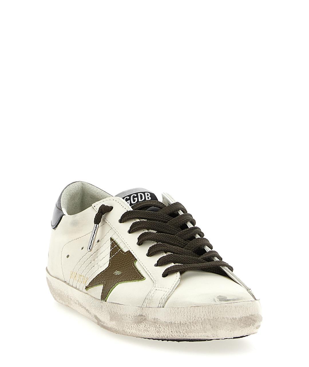 GOLDEN GOOSE DELUXE BRAND Белые кожаные низкие кроссовки / кеды, фото 3