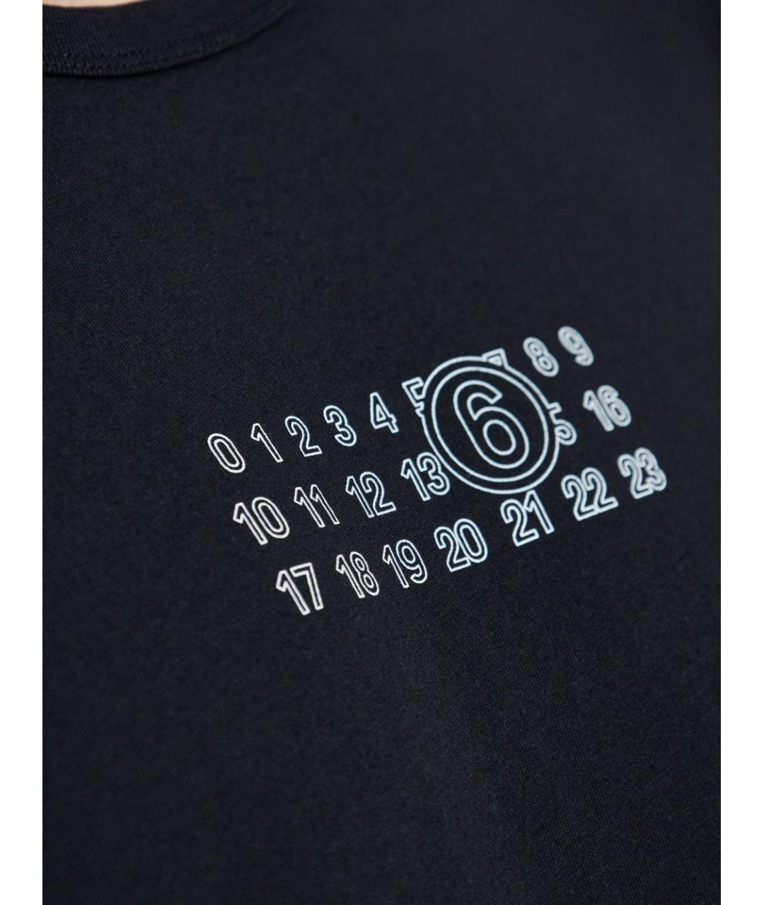 MM6 MAISON MARGIELA Черная хлопковая футболка, фото 4