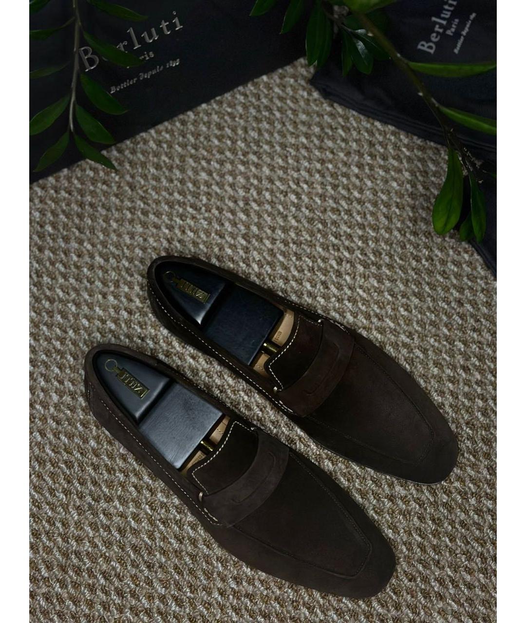 BERLUTI Коричневые замшевые лоферы, фото 3