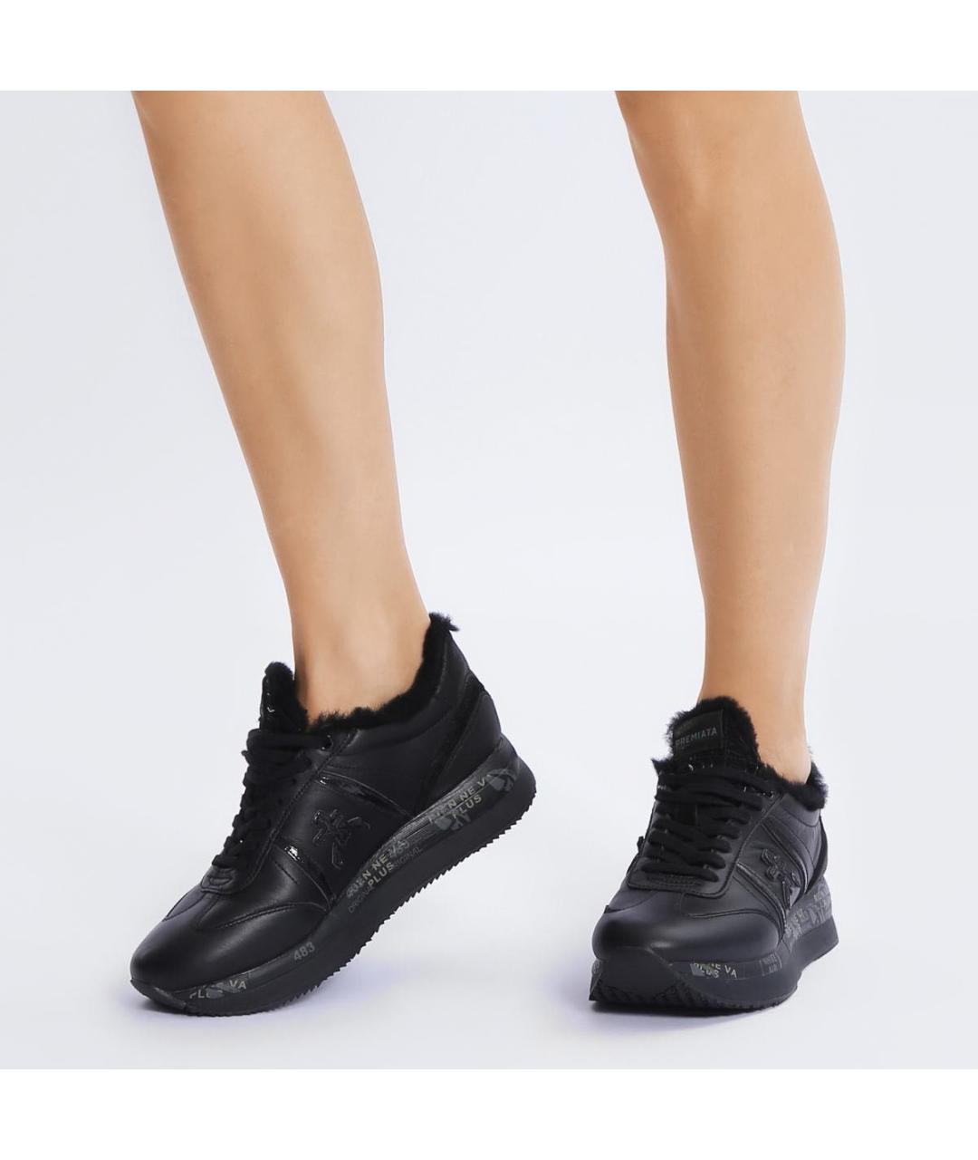 PREMIATA Черные кожаные кроссовки, фото 2