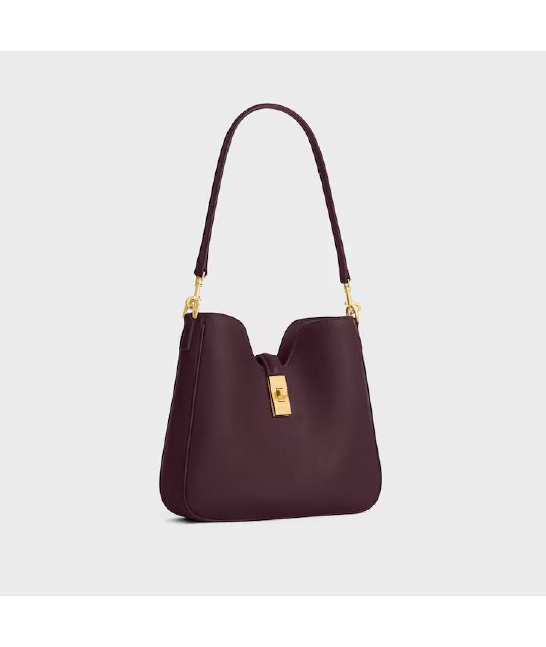 CELINE Бордовая кожаная сумка через плечо, фото 2