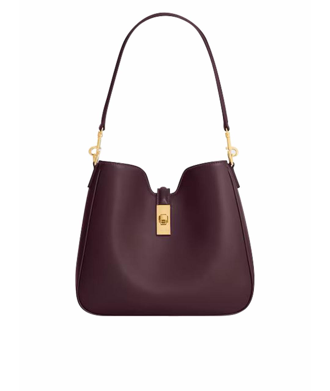 CELINE Бордовая кожаная сумка через плечо, фото 1