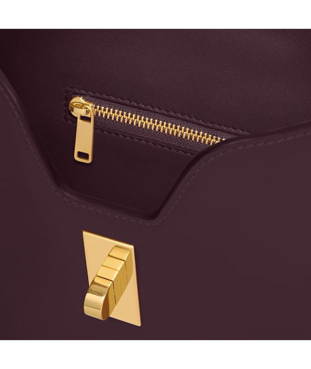 CELINE Бордовая кожаная сумка через плечо, фото 5