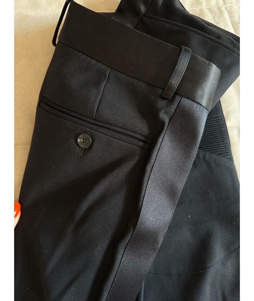 BALMAIN Черные хлопковые классические брюки, фото 4