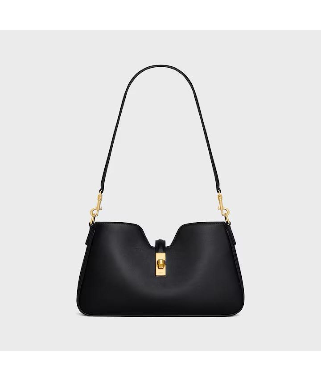 CELINE Черная кожаная сумка с короткими ручками, фото 6