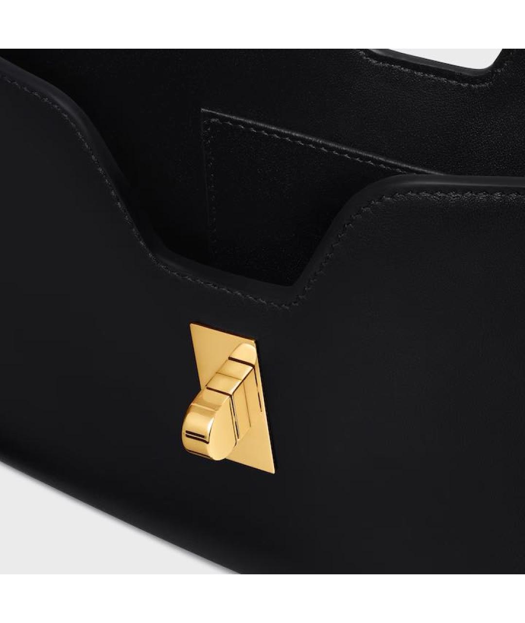 CELINE Черная кожаная сумка с короткими ручками, фото 4