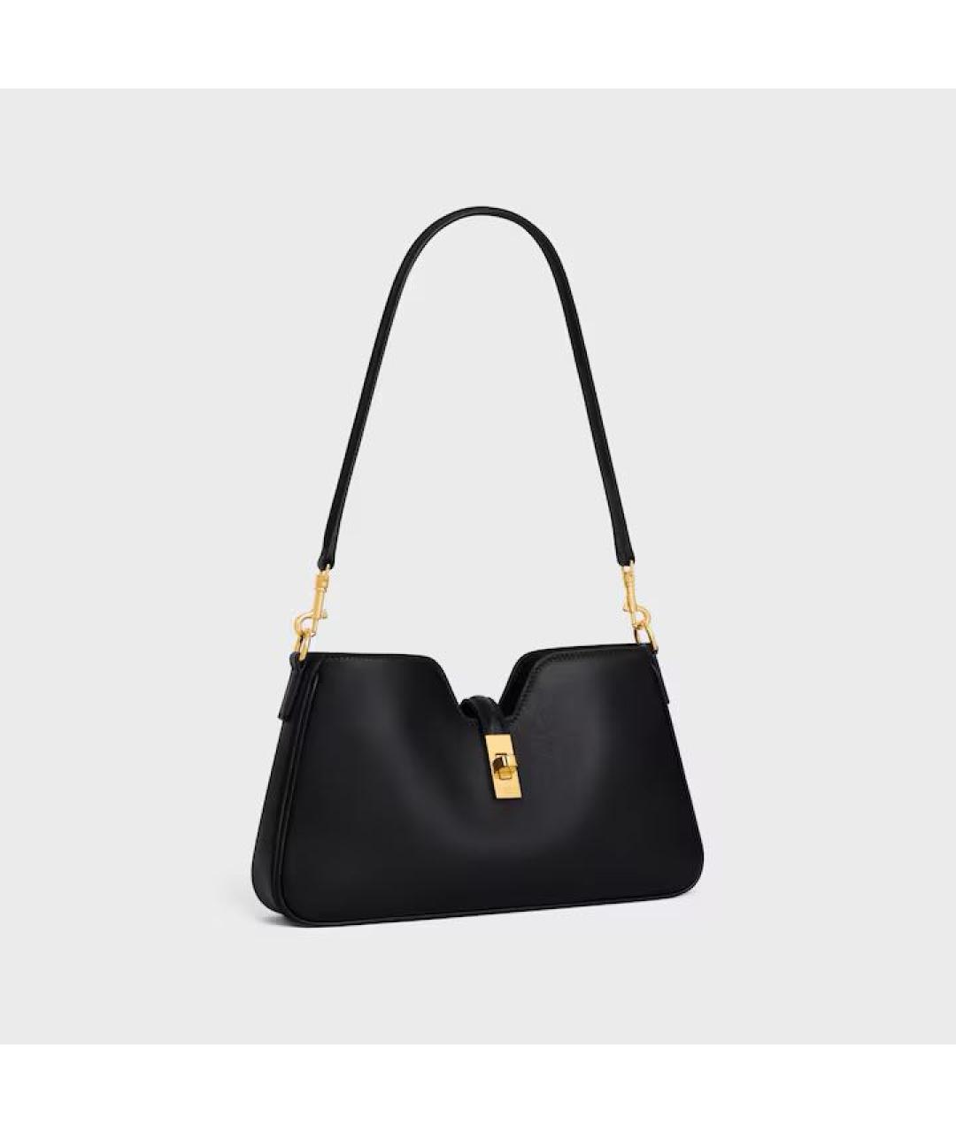 CELINE Черная кожаная сумка с короткими ручками, фото 2