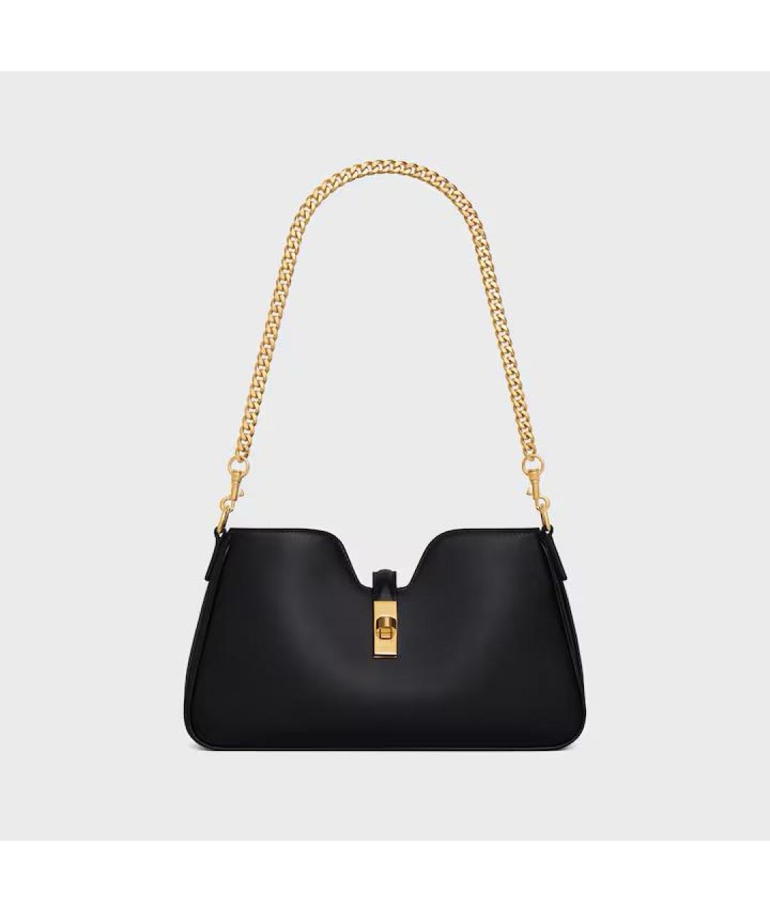 CELINE Черная кожаная сумка с короткими ручками, фото 5