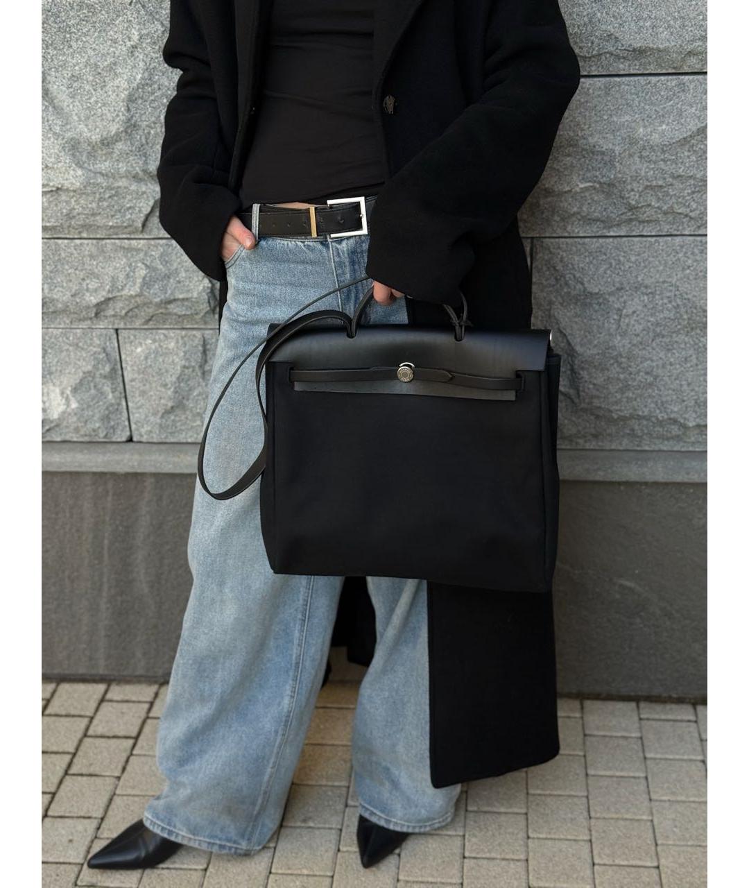 HERMES Черная кожаная сумка через плечо, фото 6