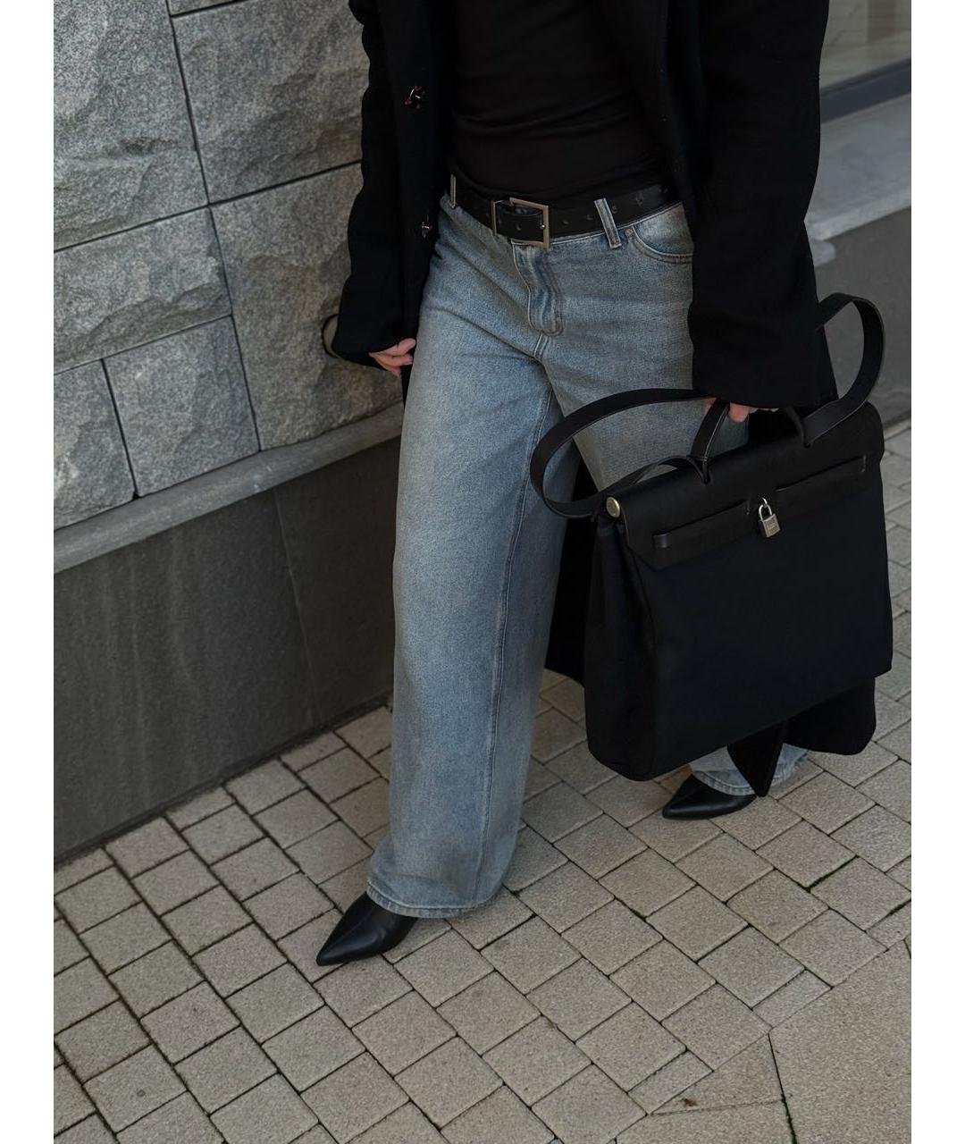 HERMES Черная кожаная сумка через плечо, фото 8