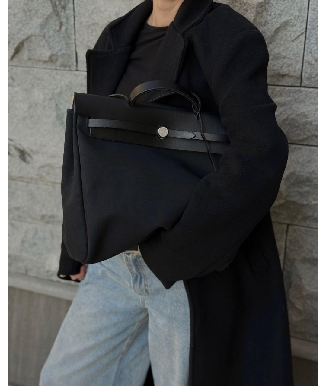 HERMES Черная кожаная сумка через плечо, фото 7